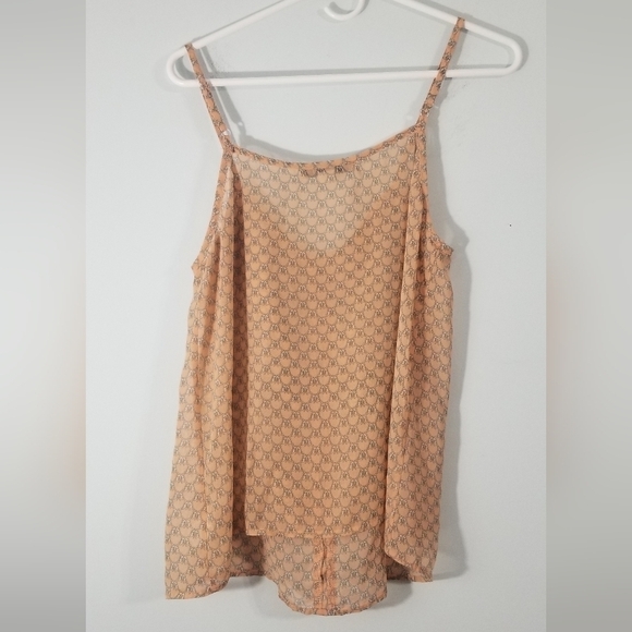 Forever 21 Sheer Ruffled Butterfly V-Neck Tank Top w/ Adjustable Straps. Size M. - Picture 4 of 6